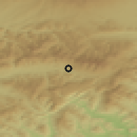 Shaded relief of the 50 km around Pohorelá, drawn from the GMTED2010 grid