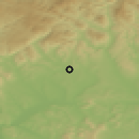 Shaded relief of the 50 km around Poltár, drawn from the GMTED2010 grid