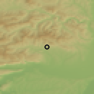 Shaded relief of the 50 km around Poproč, drawn from the GMTED2010 grid