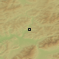 Shaded relief of the 50 km around Povina, drawn from the GMTED2010 grid