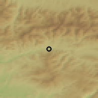 Shaded relief of the 50 km around Predajná, drawn from the GMTED2010 grid