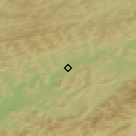Shaded relief of the 50 km around Predmier, drawn from the GMTED2010 grid