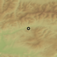 Shaded relief of the 50 km around Brusno, drawn from the GMTED2010 grid