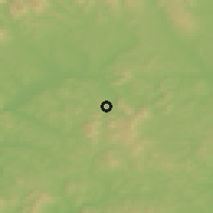 Shaded relief of the 50 km around Radzovce, drawn from the GMTED2010 grid