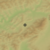 Shaded relief of the 50 km around Rajec, drawn from the GMTED2010 grid
