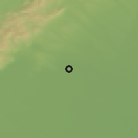 Shaded relief of the 50 km around Reca, drawn from the GMTED2010 grid