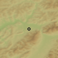 Shaded relief of the 50 km around Rosina, drawn from the GMTED2010 grid