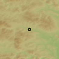 Shaded relief of the 50 km around Rožkovany, drawn from the GMTED2010 grid