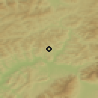 Shaded relief of the 50 km around Rudinská, drawn from the GMTED2010 grid
