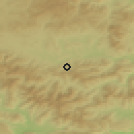 Shaded relief of the 50 km around Rudňany, drawn from the GMTED2010 grid