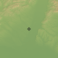 Shaded relief of the 50 km around Bučany, drawn from the GMTED2010 grid