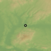 Shaded relief of the 50 km around Šahy, drawn from the GMTED2010 grid
