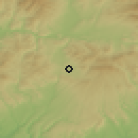 Shaded relief of the 50 km around Sása, drawn from the GMTED2010 grid