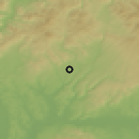 Shaded relief of the 50 km around Sebechleby, drawn from the GMTED2010 grid
