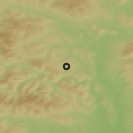Shaded relief of the 50 km around Sedlice, drawn from the GMTED2010 grid
