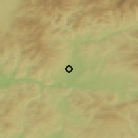 Shaded relief of the 50 km around Sielnica, drawn from the GMTED2010 grid