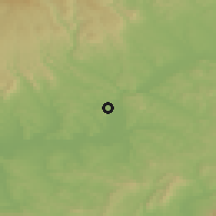 Shaded relief of the 50 km around Bušince, drawn from the GMTED2010 grid