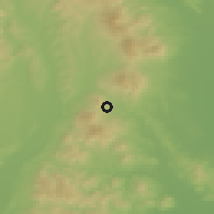 Shaded relief of the 50 km around Slanec, drawn from the GMTED2010 grid