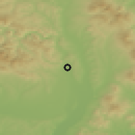 Shaded relief of the 50 km around Slovenské Nové Mesto, drawn from the GMTED2010 grid
