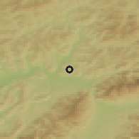 Shaded relief of the 50 km around Snežnica, drawn from the GMTED2010 grid