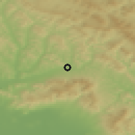 Shaded relief of the 50 km around Snina, drawn from the GMTED2010 grid