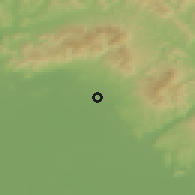 Shaded relief of the 50 km around Sobrance, drawn from the GMTED2010 grid