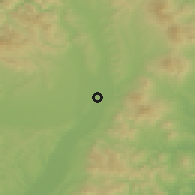 Shaded relief of the 50 km around Sokoľany, drawn from the GMTED2010 grid