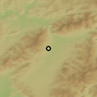 Shaded relief of the 50 km around Bystrička, drawn from the GMTED2010 grid