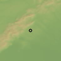 Shaded relief of the 50 km around Štefanov, drawn from the GMTED2010 grid