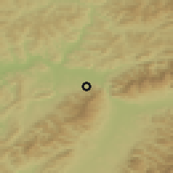 Shaded relief of the 50 km around Stráňavy, drawn from the GMTED2010 grid