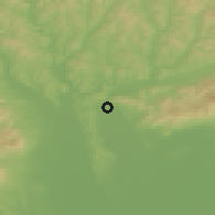 Shaded relief of the 50 km around Strážske, drawn from the GMTED2010 grid