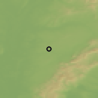 Shaded relief of the 50 km around Studienka, drawn from the GMTED2010 grid
