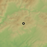 Shaded relief of the 50 km around Svätý Anton, drawn from the GMTED2010 grid
