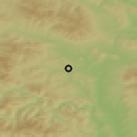 Shaded relief of the 50 km around Svinia, drawn from the GMTED2010 grid