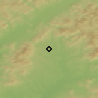 Shaded relief of the 50 km around Svinná, drawn from the GMTED2010 grid