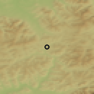Shaded relief of the 50 km around Svrčinovec, drawn from the GMTED2010 grid