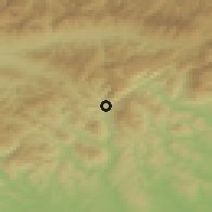 Shaded relief of the 50 km around Tisovec, drawn from the GMTED2010 grid