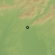 Shaded relief of the 50 km around Tlmače, drawn from the GMTED2010 grid