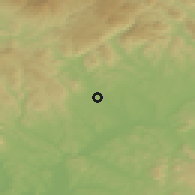Shaded relief of the 50 km around Tomášovce, drawn from the GMTED2010 grid