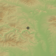 Shaded relief of the 50 km around Torysa, drawn from the GMTED2010 grid