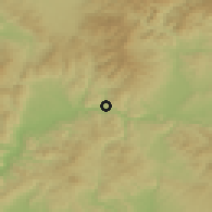 Shaded relief of the 50 km around Trnavá Hora, drawn from the GMTED2010 grid