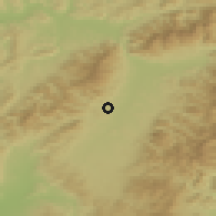 Shaded relief of the 50 km around Valča, drawn from the GMTED2010 grid