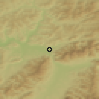 Shaded relief of the 50 km around Varín, drawn from the GMTED2010 grid