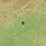 Shaded relief of the 50 km around Vidiná, drawn from the GMTED2010 grid