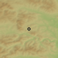Shaded relief of the 50 km around Víťaz, drawn from the GMTED2010 grid