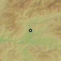 Shaded relief of the 50 km around Vlkanová, drawn from the GMTED2010 grid