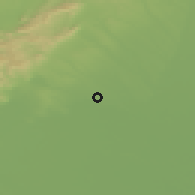 Shaded relief of the 50 km around Čataj, drawn from the GMTED2010 grid