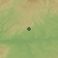 Shaded relief of the 50 km around Čebovce, drawn from the GMTED2010 grid