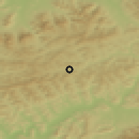Shaded relief of the 50 km around Vysoká nad Kysucou, drawn from the GMTED2010 grid