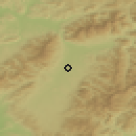 Shaded relief of the 50 km around Žabokreky, drawn from the GMTED2010 grid